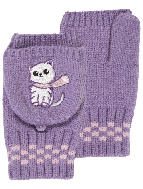 Gants moufles ESPRIT pour fille enfant 50% coton violet NEUF Gloves girl L