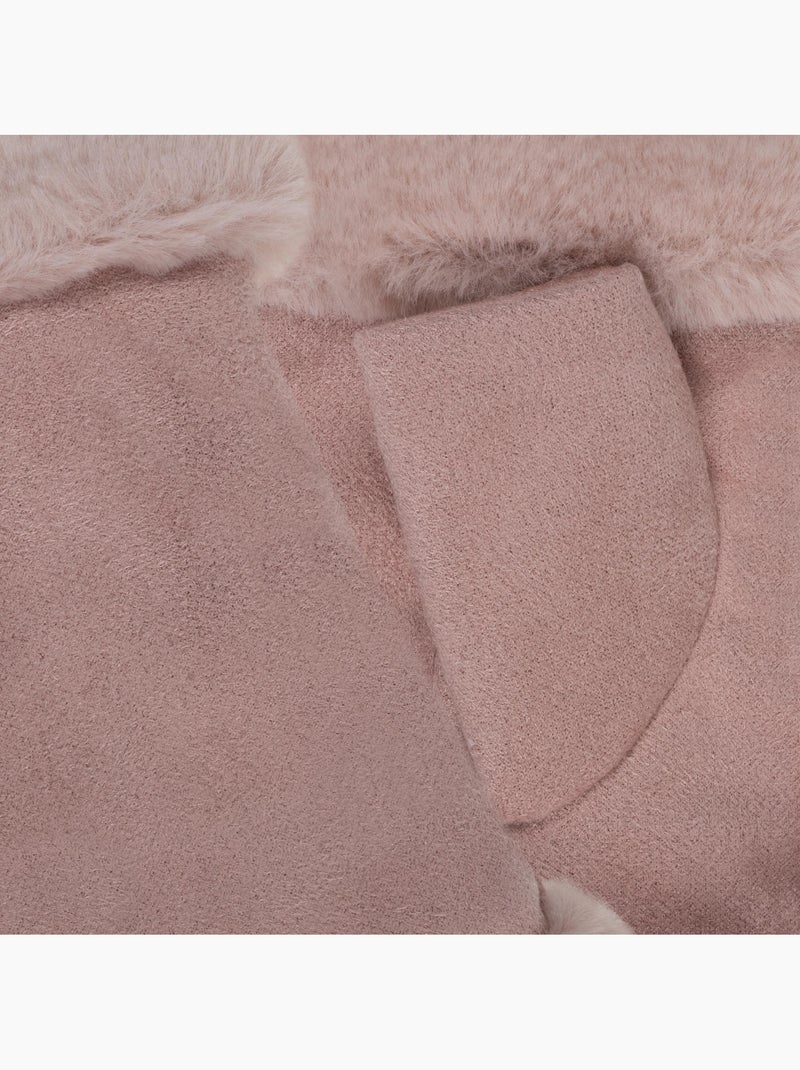 Mitaines suédine bords fourrure doublées fausse fourrure fille isotoner Rose - Kiabi