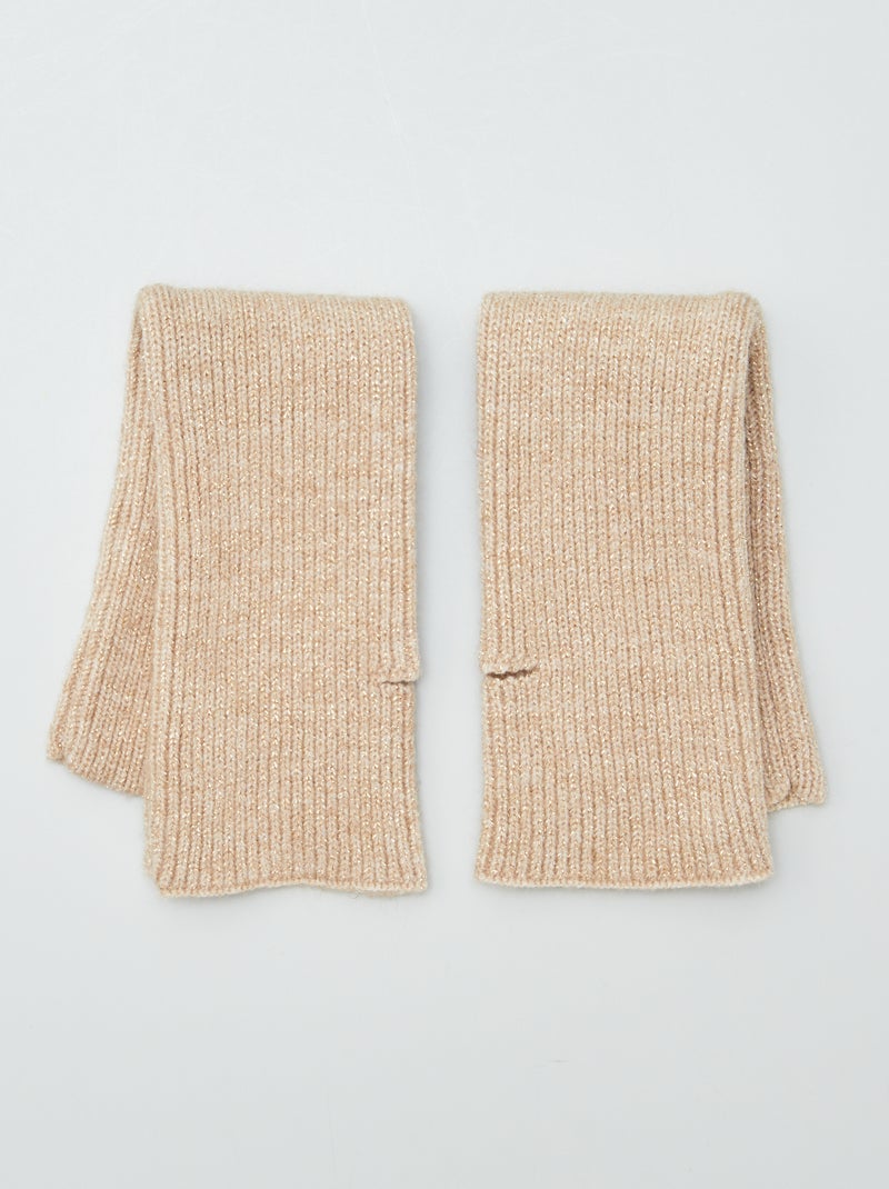 Mitaines type manchettes pailletées BEIGE - Kiabi