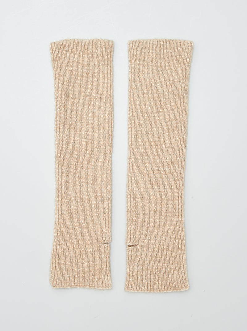 Mitaines type manchettes pailletées BEIGE - Kiabi