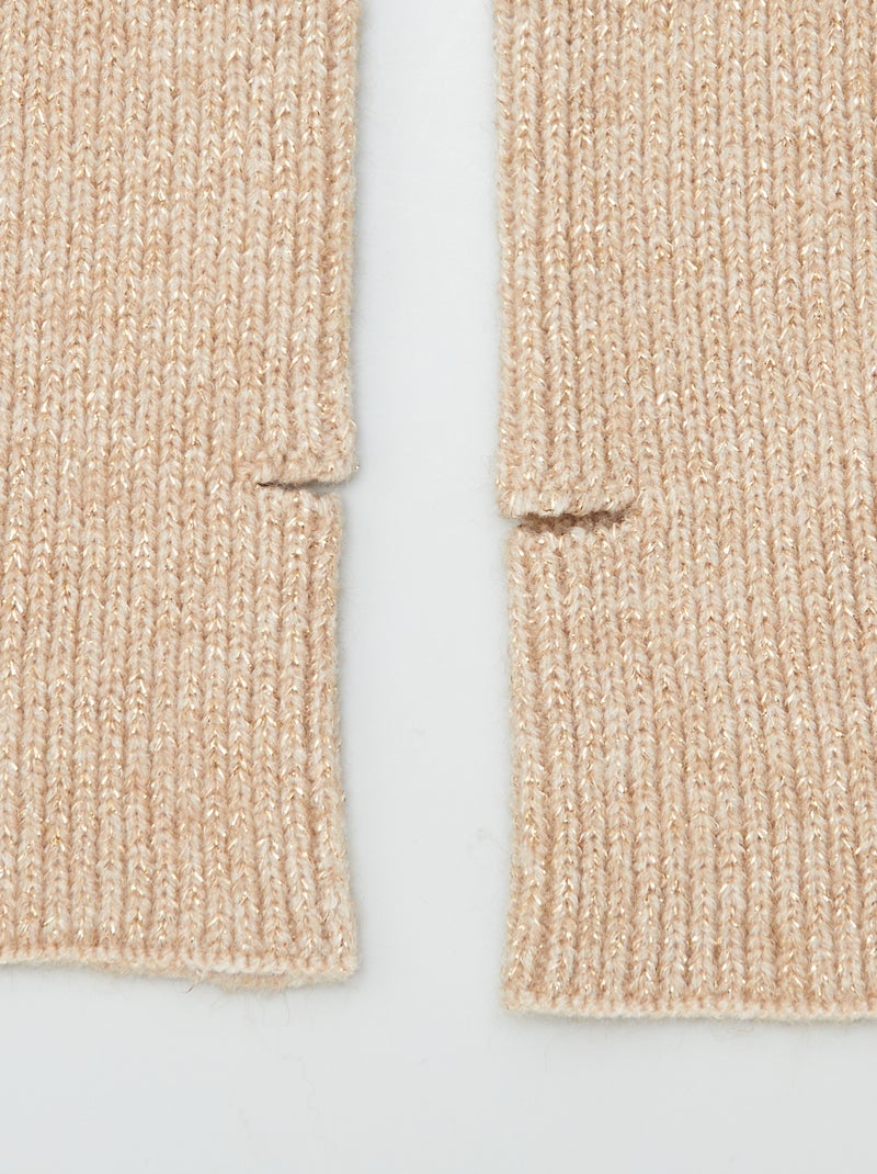 Mitaines type manchettes pailletées BEIGE - Kiabi