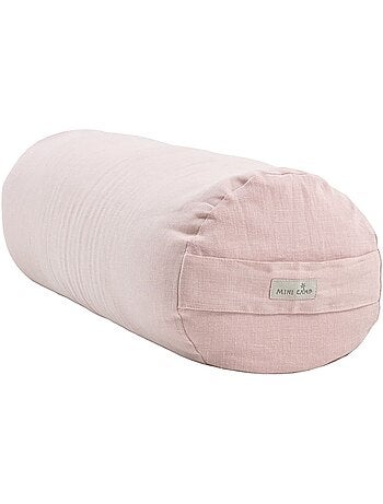 Mitonn de yoga et coussin de méditation 100% lin en rose poudré