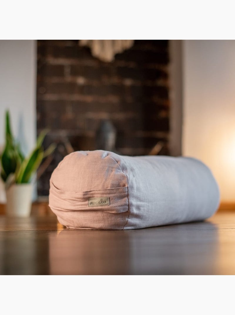 Mitonn de yoga et coussin de méditation 100% lin en rose poudré Rose - Kiabi