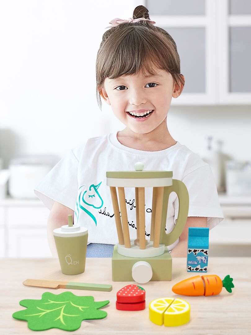 Mixeur jus de fruits légumes 13 accessoires de dinette enfant garçon fille Teamson Kids vert N/A - Kiabi