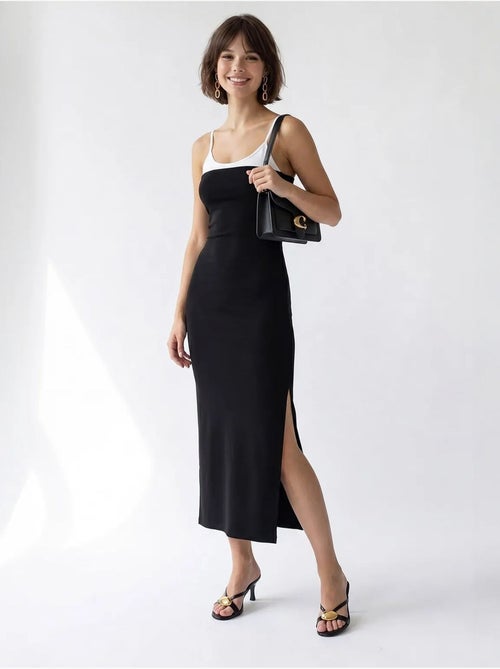 Mixray robe midi moulante sans manches avec fente - Kiabi