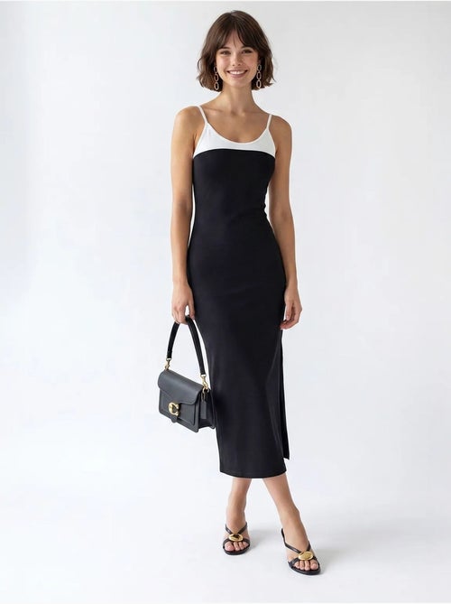 Mixray robe midi moulante sans manches avec fente - Kiabi
