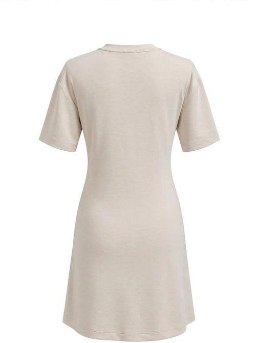 Mixray robe mini t-shirt à col rond avec accessoire en pierre - Kiabi