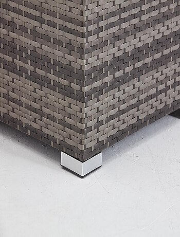 MOANA Salon de jardin 4 places en résine tressée gris