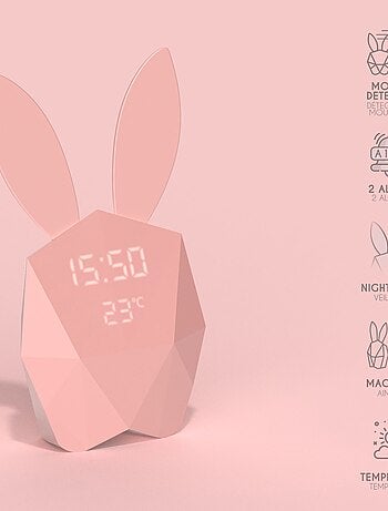 MOB - Réveil Cutie Clock Enfant & Adulte Rose- Réveil Intelligent avec application et Détecteur