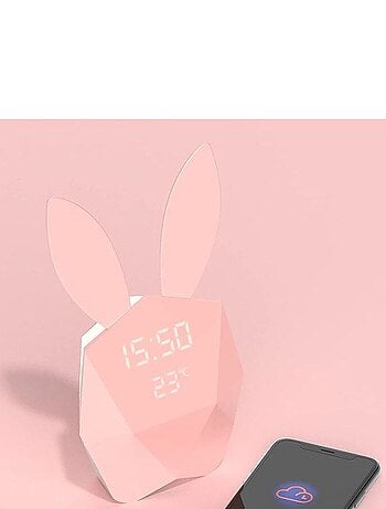 MOB - Réveil Cutie Clock Enfant & Adulte Rose- Réveil Intelligent avec application et Détecteur