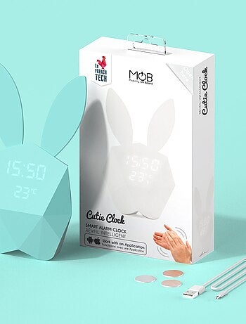 MOB - Réveil Cutie Clock Enfant & Adulte Turquoise- Réveil Intelligent avec application et Détecteur