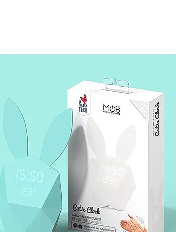 MOB - Réveil Cutie Clock Enfant & Adulte Turquoise- Réveil Intelligent avec application et Détecteur