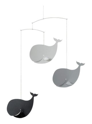 Mobile Décoratif Baleines Heureuses en Papier Noir