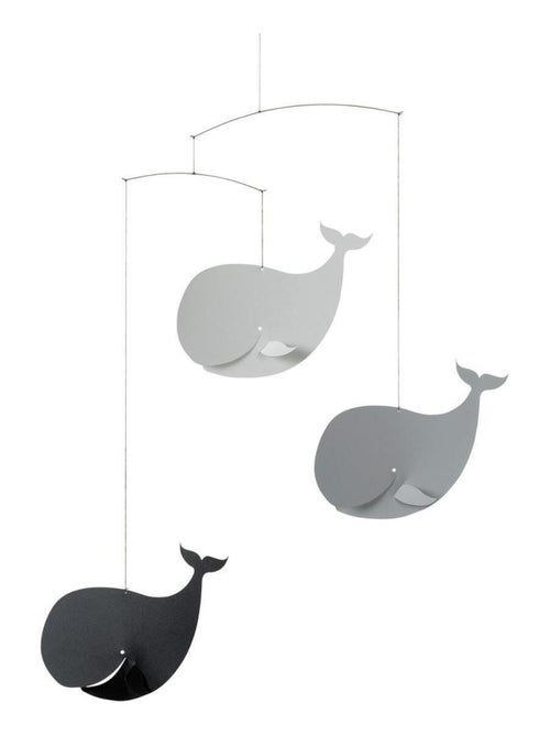 Mobile Décoratif Baleines Heureuses en Papier Noir - Kiabi