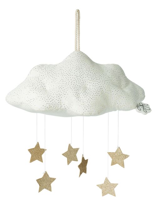 Mobile décoratif nuage avec étoiles blanc et doré - Kiabi