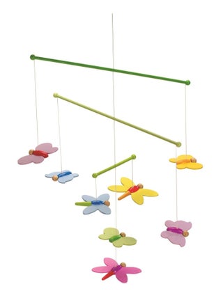 Mobile en bois papillons