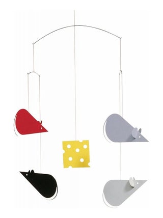 Mobile Flensted Souris Fromagères Rouge et Grise - Décoration Unique