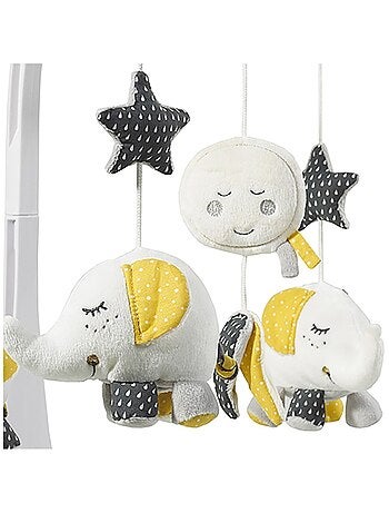 Mobile musical bébé Eléphant en coton -