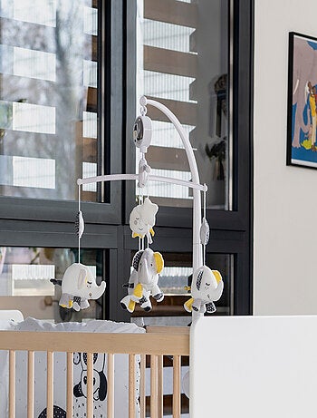 Mobile musical bébé Eléphant en coton -