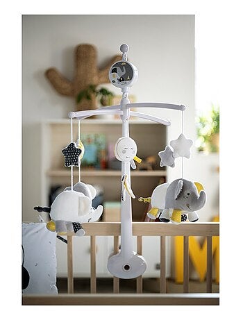 Mobile musical bébé Eléphant en coton -