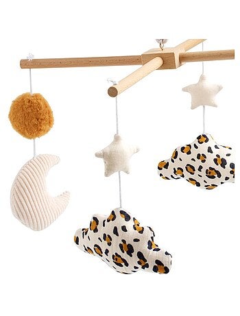 Mobile musical bébé en bois avec 4 jouets - SAUTHON