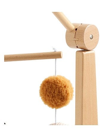 Mobile musical bébé en bois avec 4 jouets - SAUTHON