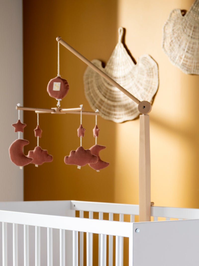 Mobile musical bébé en bois avec 4 jouets - SAUTHON Rouge - Kiabi