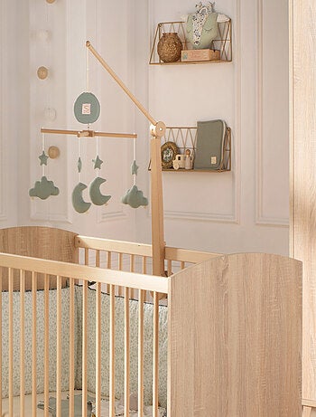 Mobile musical bébé en bois avec 4 jouets - SAUTHON