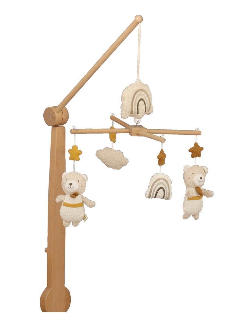 Mobile musical en bois avec jouets en coton - Jaune - Kiabi