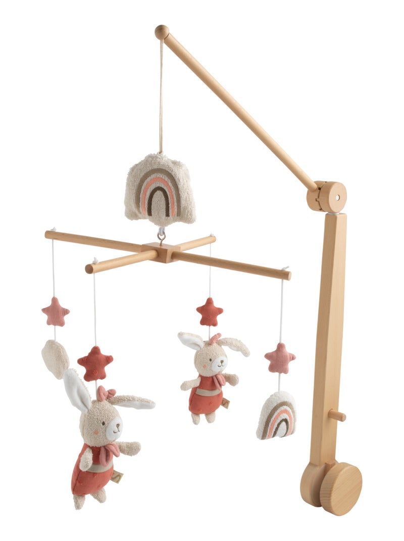 Mobile musical en bois avec jouets en coton - Rose - Kiabi