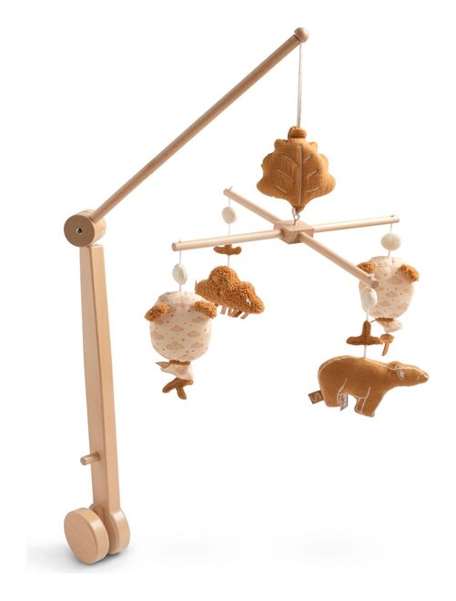 Mobile musical en bois avec jouets ours en gaze de coton - SAUTHON - Kiabi