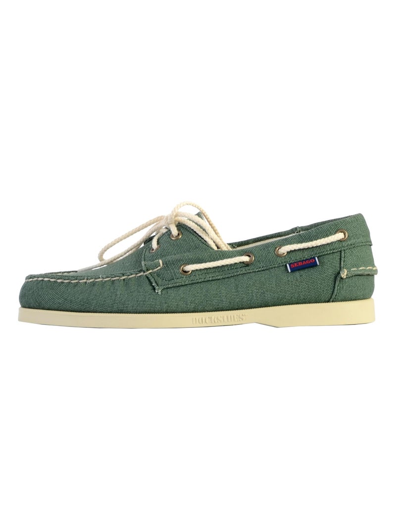 Mocassin à Lacets Docksides Sebago 100Z Washed Canvas Vert - Kiabi