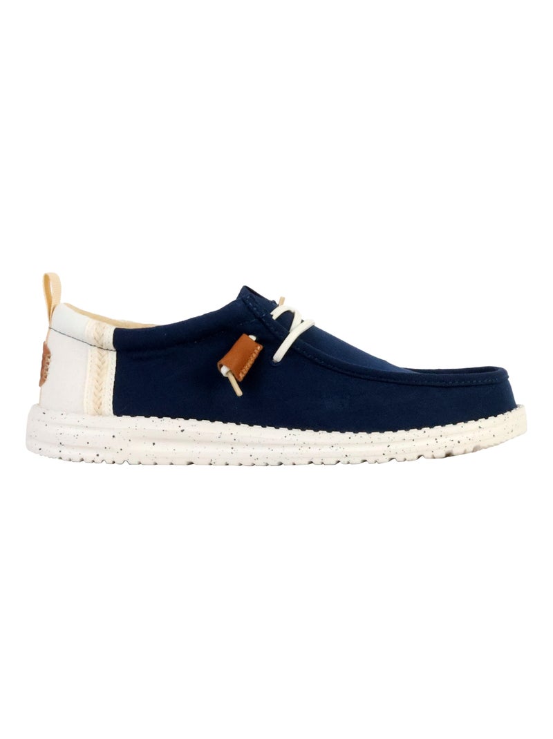 Mocassin à Lacets Hey Dude Wally Craft Linen Bleu - Kiabi