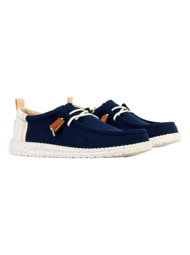 Mocassin à Lacets Hey Dude Wally Craft Linen Bleu - Kiabi