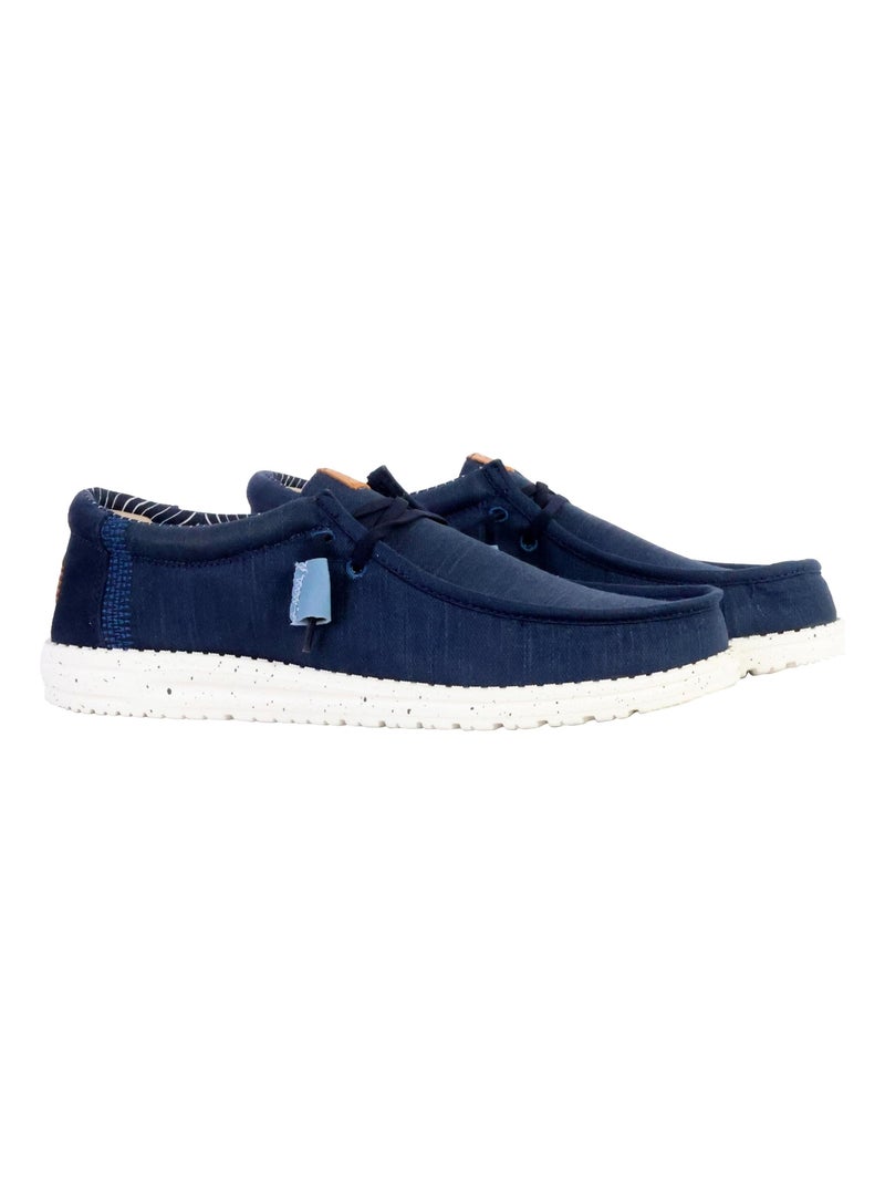 Mocassin à Lacets Hey Dude Wally Elevated Basics Bleu - Kiabi