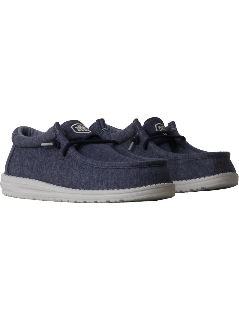 Mocassin à Lacets Hey Dude Wally Stretch Jersey Bleu marine - Kiabi