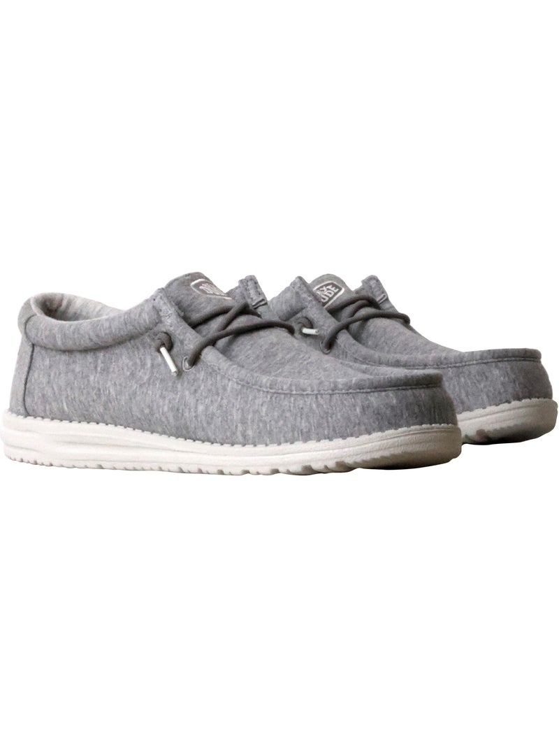 Mocassin à Lacets Hey Dude Wally Stretch Jersey Gris - Kiabi