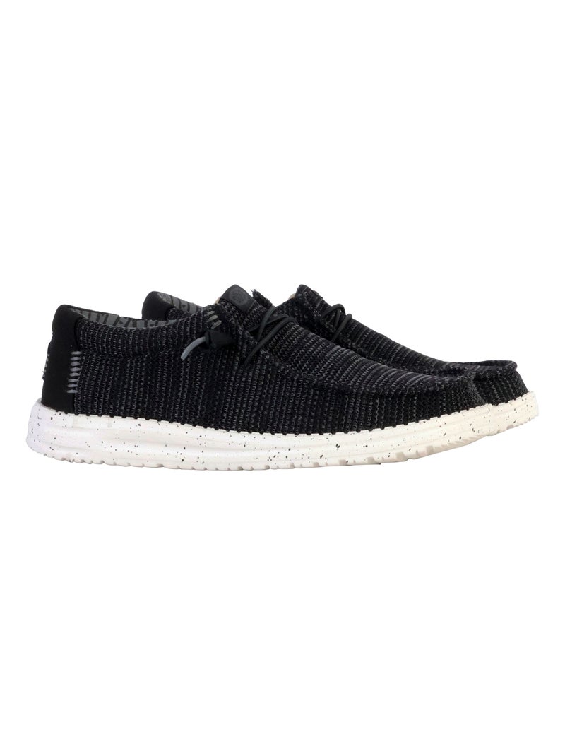 Mocassin à Lacets Hey Dude Wally Stretch Sox Noir Blanc - Kiabi