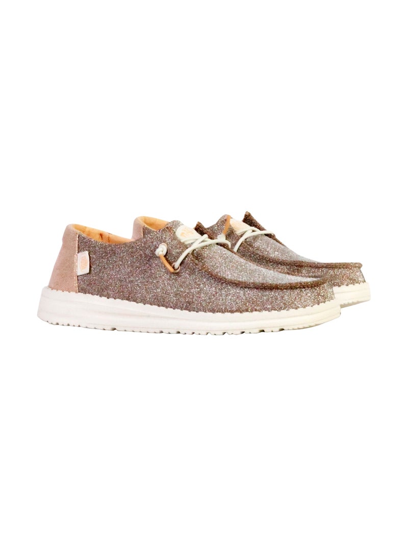 Mocassin à Lacets Hey Dude Wendy Metallic Sparkle Rose - Kiabi