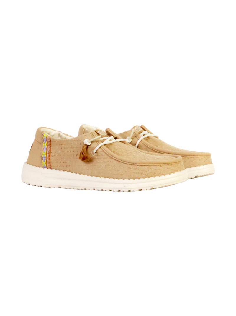 Mocassin à Lacets Hey Dude Wendy Perf Canvas Beige - Kiabi