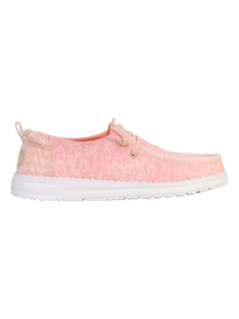 Mocassin à Lacets Hey Dude Wendy Surf Wash Rose - Kiabi
