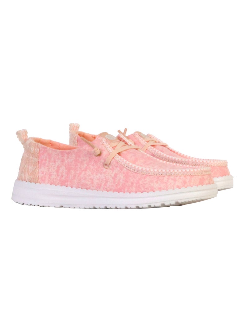 Mocassin à Lacets Hey Dude Wendy Surf Wash Rose - Kiabi