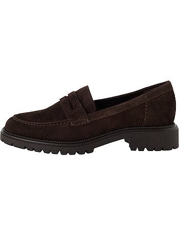 Mocassin à talon cuir tamaris