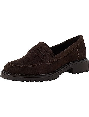 Mocassin à talon cuir tamaris