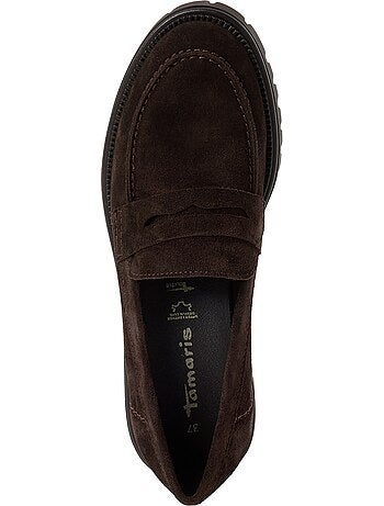 Mocassin à talon cuir tamaris