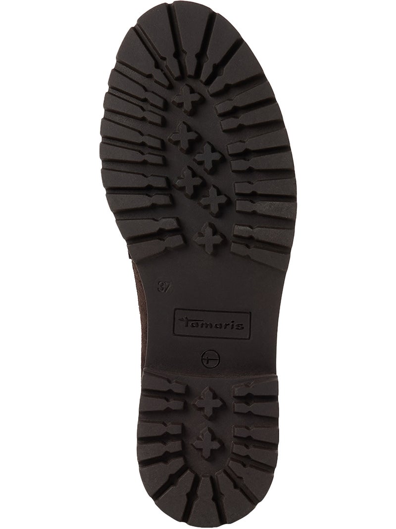 Mocassin à talon cuir tamaris Marron - Kiabi