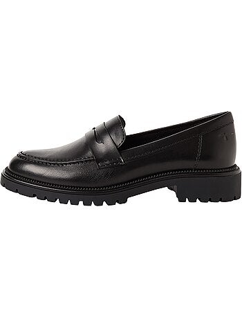 Mocassin à talon cuir tamaris