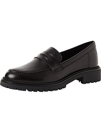 Mocassin à talon cuir tamaris