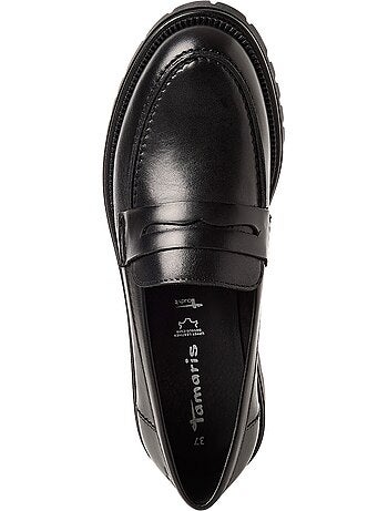 Mocassin à talon cuir tamaris