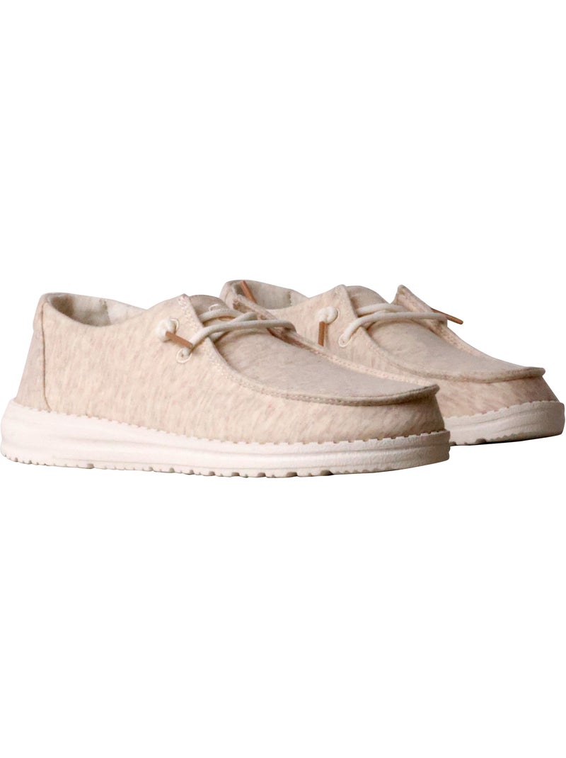 Mocassin Basse à Lacets Hey Dude Wendy Stretch Jersey Beige - Kiabi
